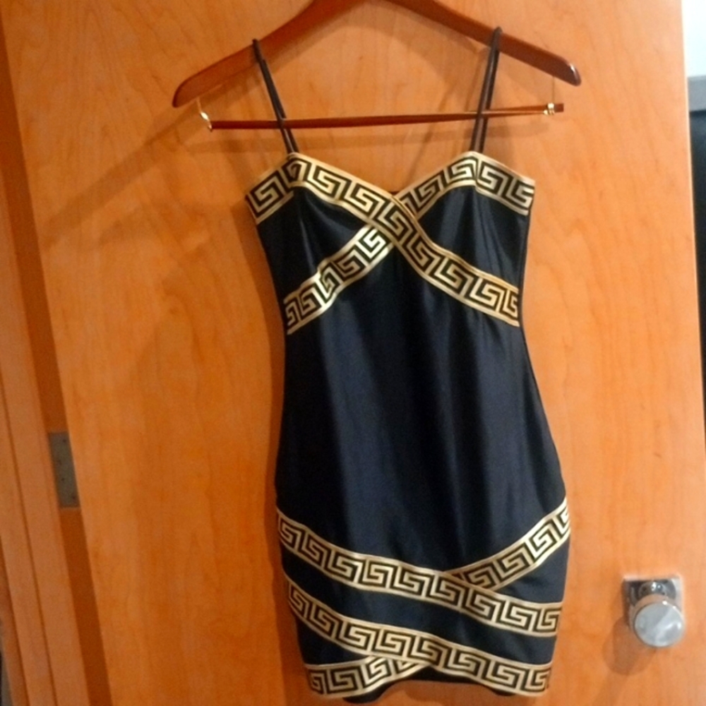 Geo strap mini dress